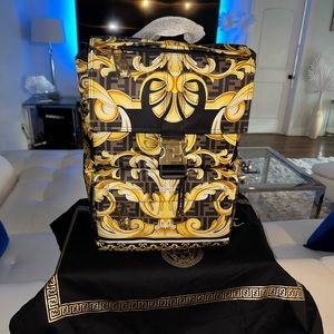 Fendi x Versace Fendace Fendiness Backpack Printed Zucca Nylon Medium
